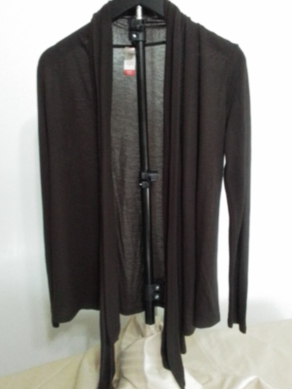 No Boundaries Open Front Long Sleeve Cardigan in Dark Brown